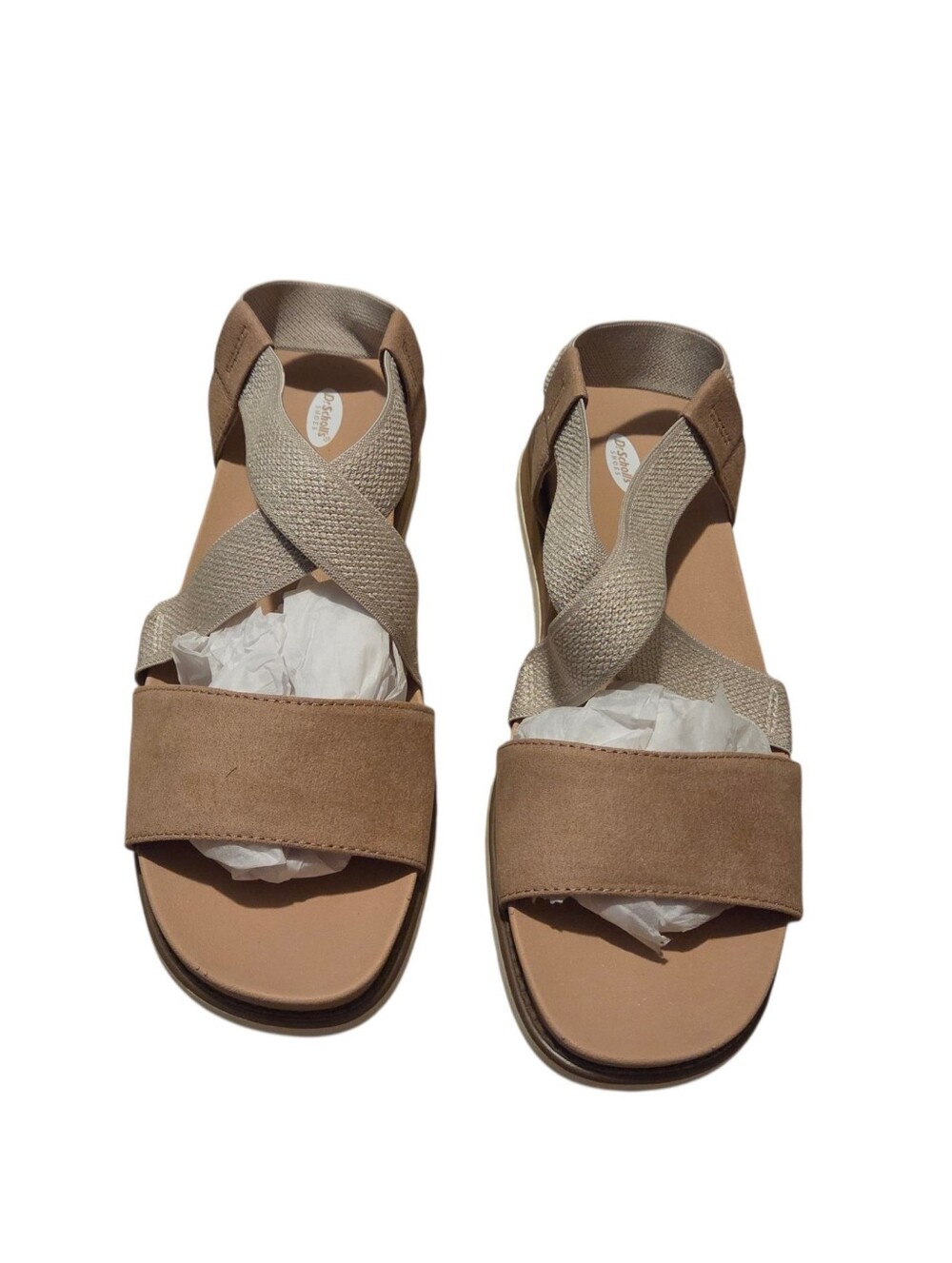 Women’s Dr. Scholl’s Islander Strappy Flat Sandal Birch Tan Suede Sz 10